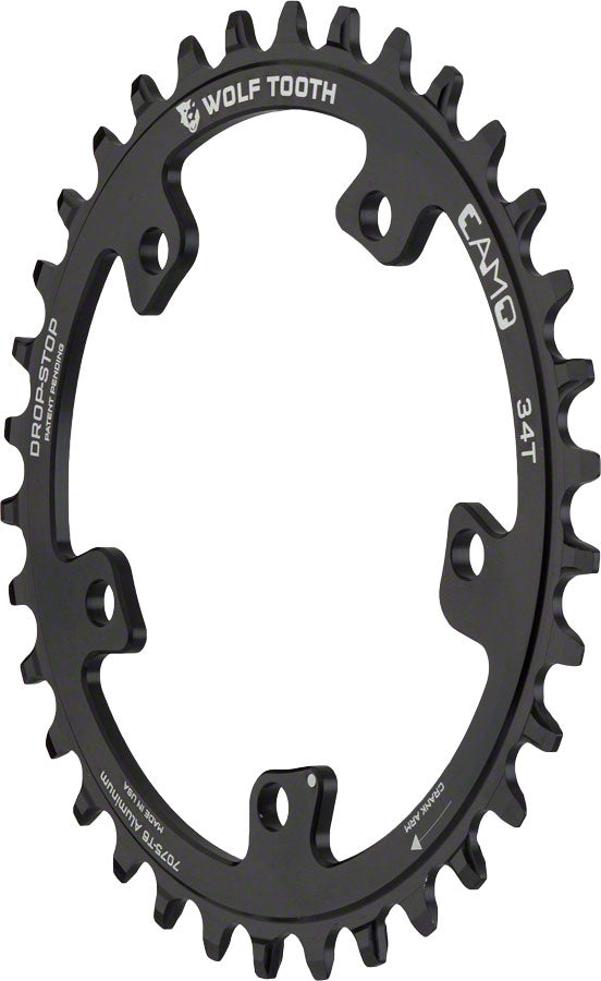 Wolf Tooth CAMO Aluminum Chainring - Drop-Stop A, Black