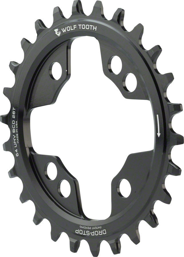 Wolf Tooth 64 BCD Chainring - 64 BCD, Universal Mount, Drop-Stop, Black