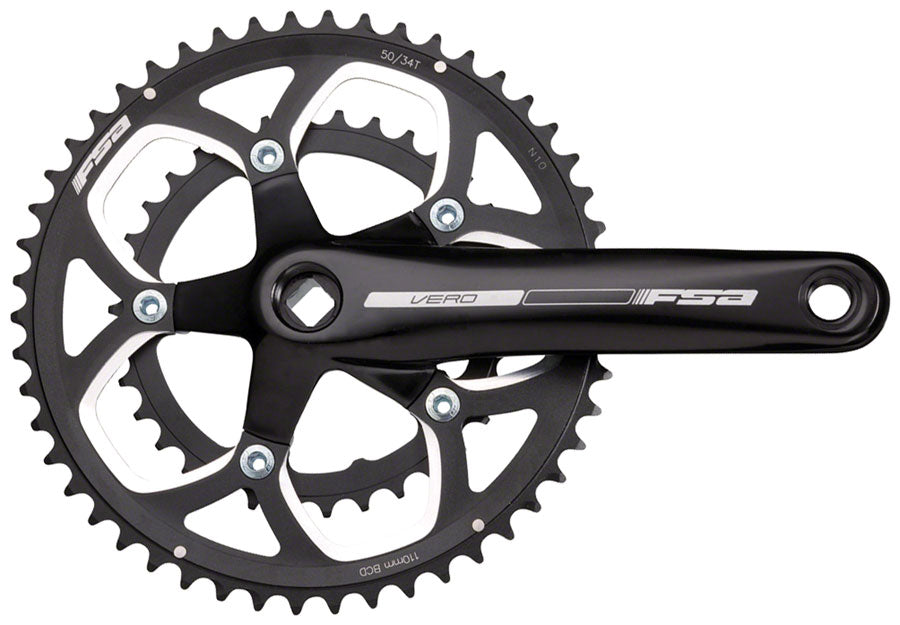 Full Speed Ahead Vero Compact Crankset - 9Speed, 50/34t, 110 BCD, Square Taper JIS Spindle Interface