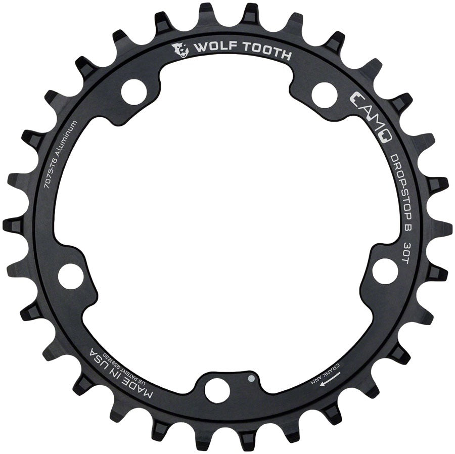 Wolf Tooth CAMO Aluminum Chainring - Drop-Stop B, Black