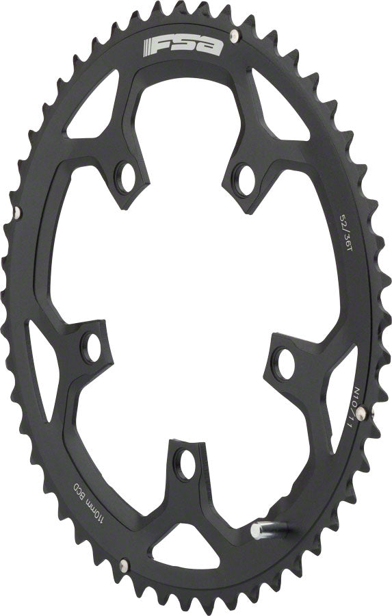 Full Speed Ahead Pro Road Chainring - 46t, 110 BCD, Aluminum, N11, Black