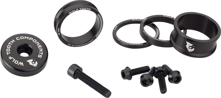 Wolf Tooth BlingKit: Headset Spacer Kit 3, 5,10, 15mm, Blue