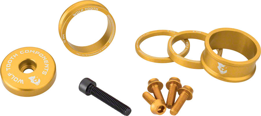 Wolf Tooth BlingKit: Headset Spacer Kit 3, 5,10, 15mm, Blue