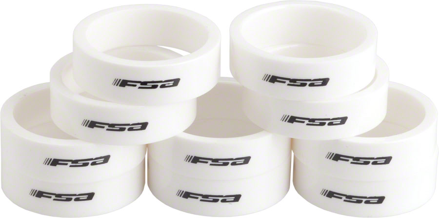 FSA Polycarbonate Headset Spacer 1-1/8 x 10mm: 10-Pack