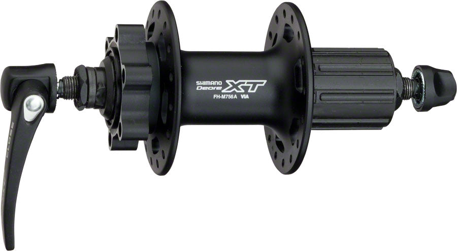 Shimano XT FH-M756-A Rear Hub - QR X 135mm, 6-Bolt, HG10, Black, 32H