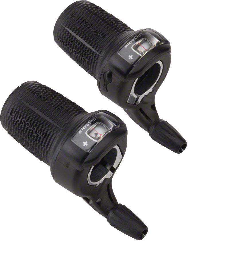 microSHIFT DS85 Twist Shifter Set, Triple, Optical Gear Indicator, Shimano Compatible