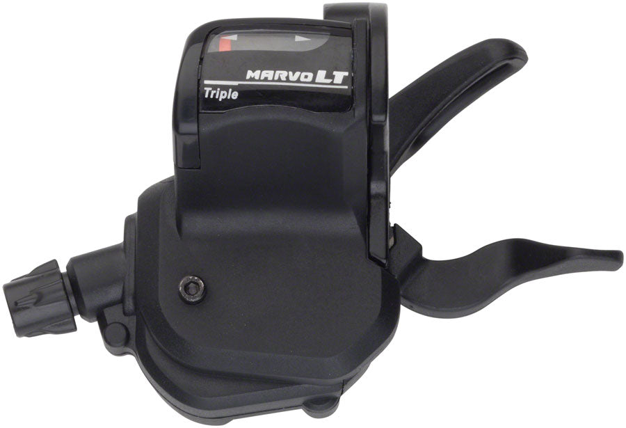 microSHIFT MarvoLT Left Trigger Shifter, Triple, Steel Lever, Optical Gear Indicator