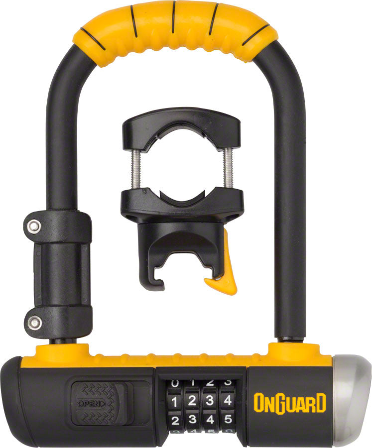 OnGuard Combo Mini U-Lock - 3.5 x 5.5", Combination, Black/Yellow