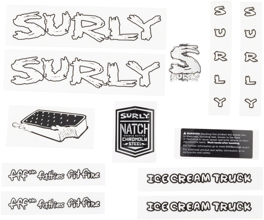 Surly Ice Cream Truck Frame Decal Set - Black