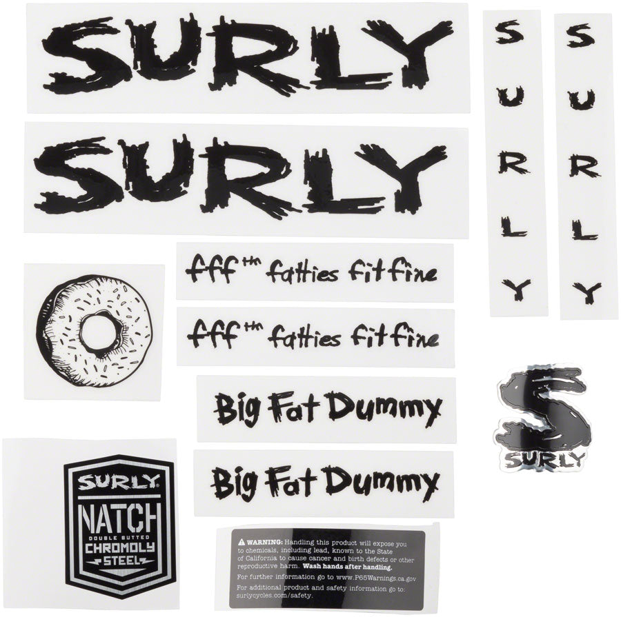 Surly Big Fat Dummy Frame Decal Set