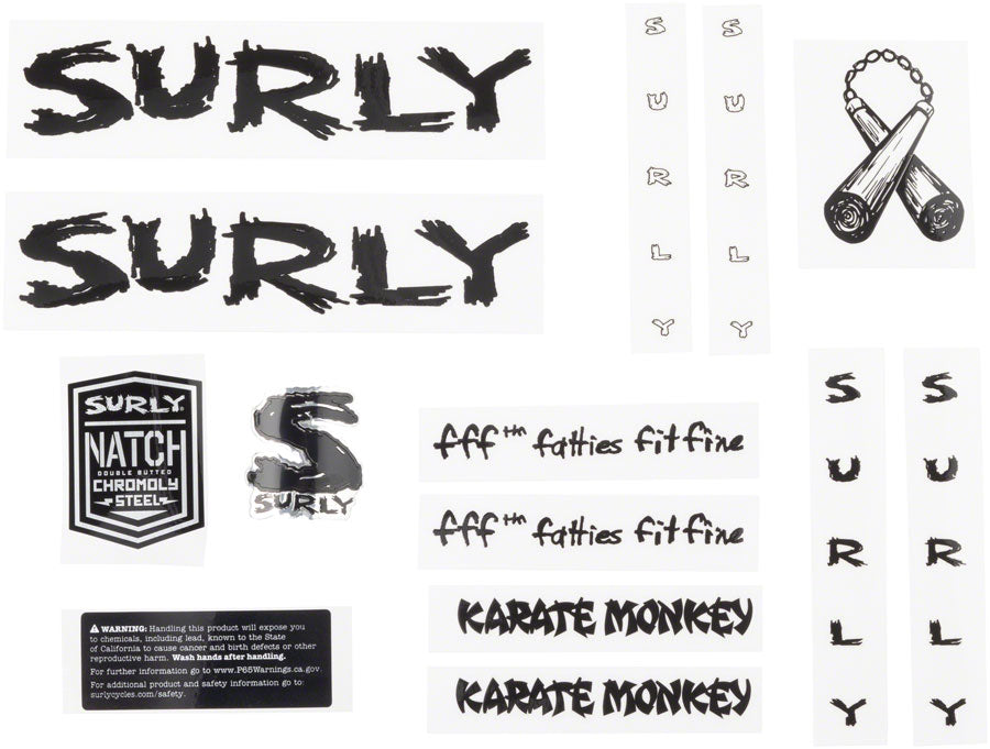 Surly Karate Monkey Frame Decal Set