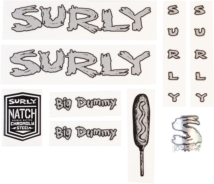 Surly Big Dummy Frame Decal Set - Metallic Silver