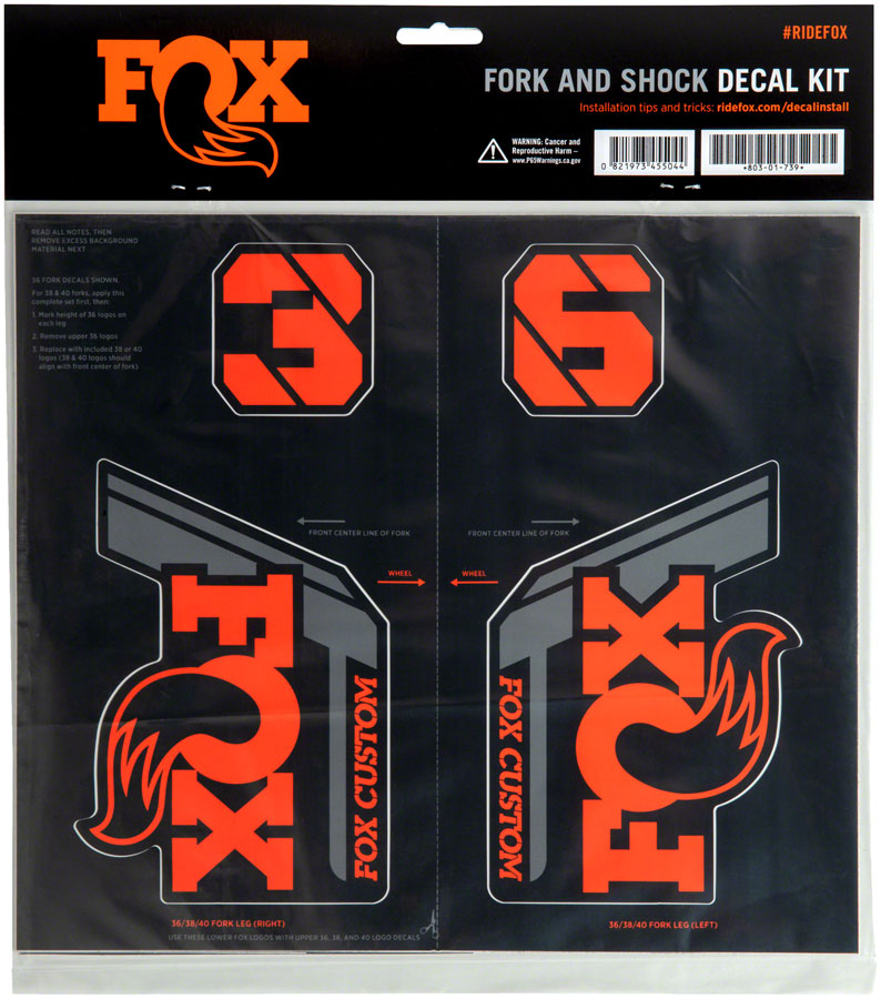 FOX Fork & Shock Decal Kit