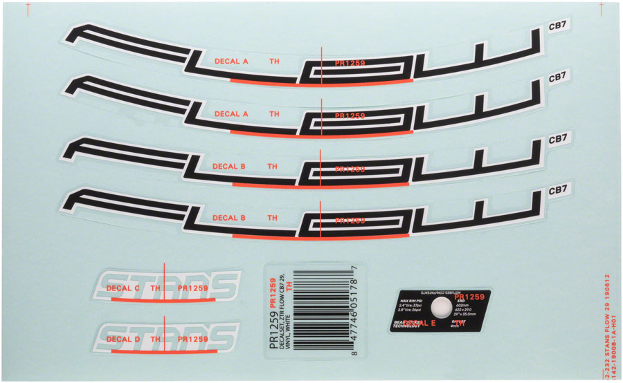 Stan's No Tubes Flow CB7 Rim Decal