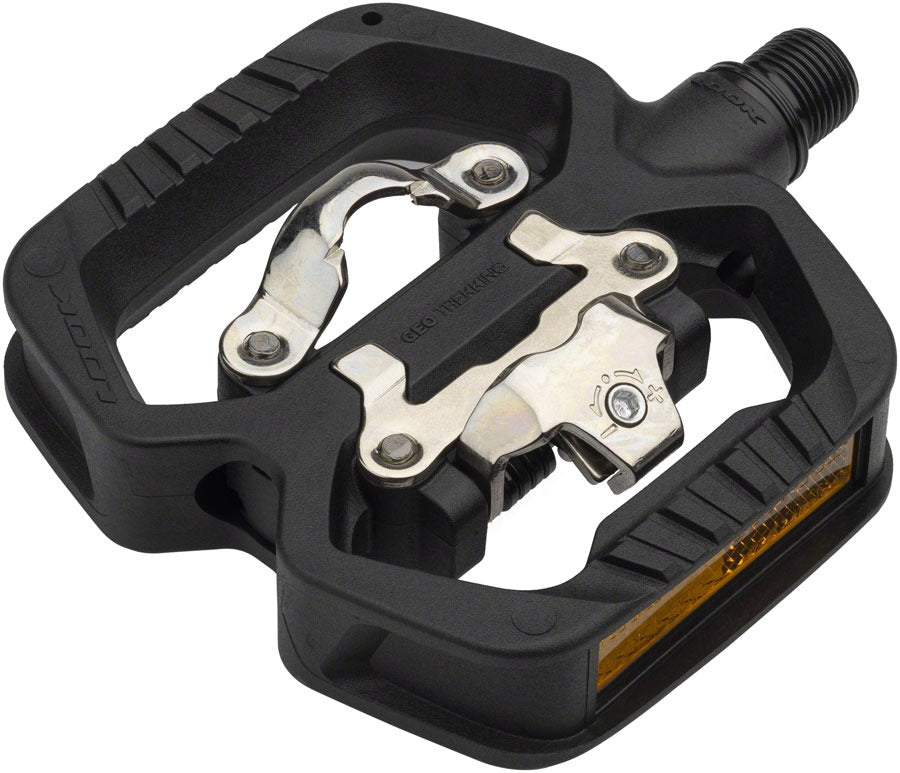 LOOK GEO TREKKING Pedals - Single Side Clipless with Platform, Chromoly, 9/16", Black