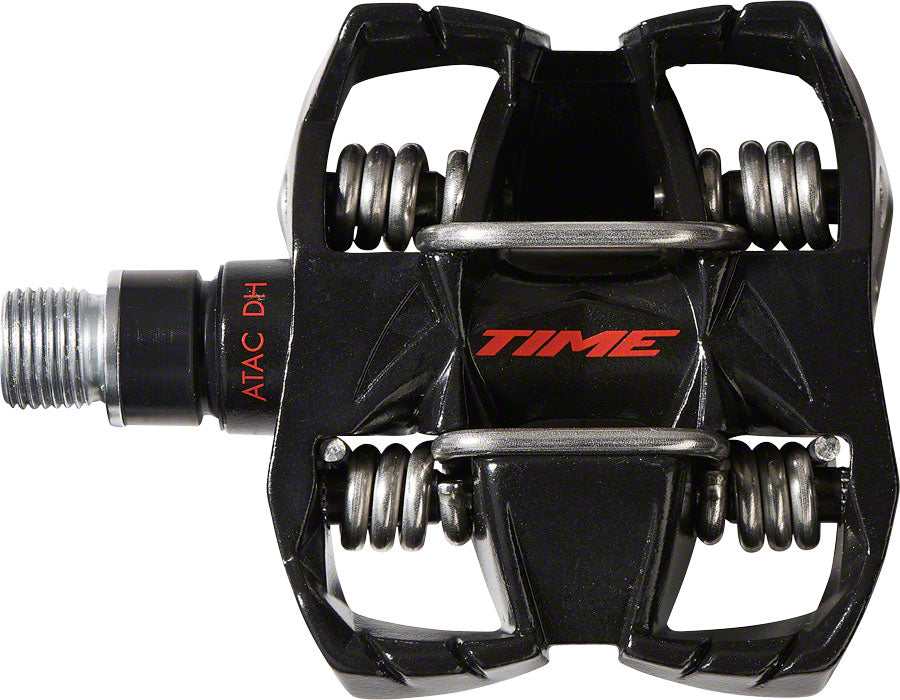 Time ATAC DH 4 Pedals - Dual Sided Clipless with Platform, Aluminum, 9/16", Black/Red