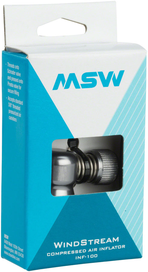 MSW Windstream Push 100 Inflator Head Silver