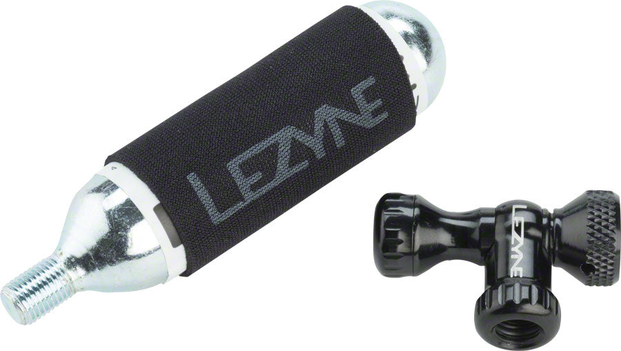 Lezyne Control Drive Co2 with 25 gram cartridge and machined Slip Fit Chuck, Black