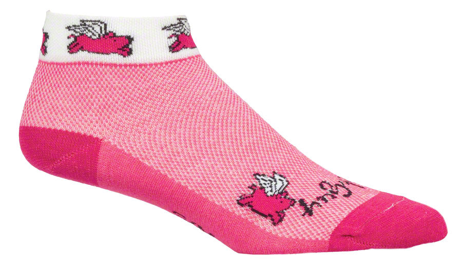 SockGuy Classic Flying Pigs Socks - 1 Inch, Pink, Women's, Small/Medium