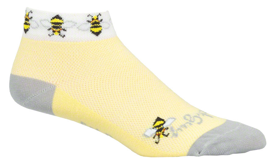 SockGuy Classic Bees Socks - 1 Inch, Yellow, Women's, Small/Medium