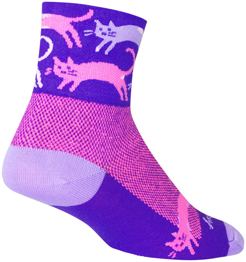 SockGuy Classic Pounce Socks - 3 inch, Purple, Large/X-Large