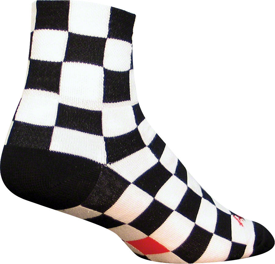 SockGuy Classic Ridgemont Socks - 3 Inch, Black/White Checker, Large/X-Large