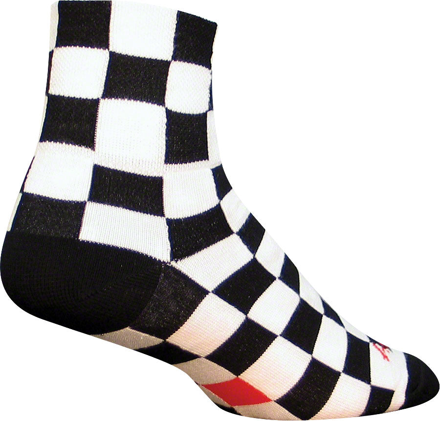 SockGuy Classic Ridgemont Socks - 3 inch, Black/White Checker, Large/X-Large