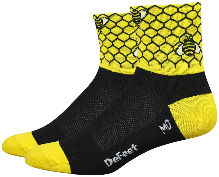 DeFeet Aireator Bee Aware Socks - 3 inch, Yellow/Black