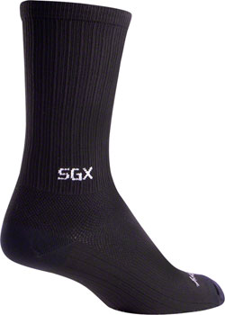 SockGuy SGX Black Socks - 6 Inch, Black