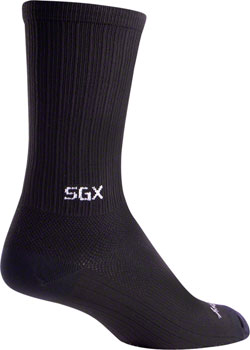 SockGuy SGX Black Socks - 6 inch, Black