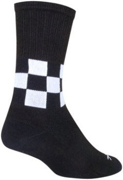 SockGuy SGX Speedway Socks - 6 inch, Black/White