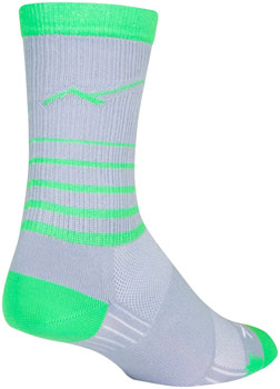 SockGuy SGX Peaks Socks - 6 inch, Gray/Green