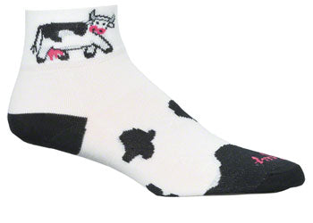 SockGuy Classic Cow Socks - 2 Inch, White, Women's, Small/Medium