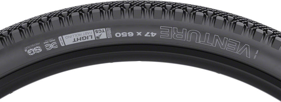 WTB Venture Tire - 650b x 47, TCS Tubeless, Folding, Black, Light, Fast Rolling, SG2