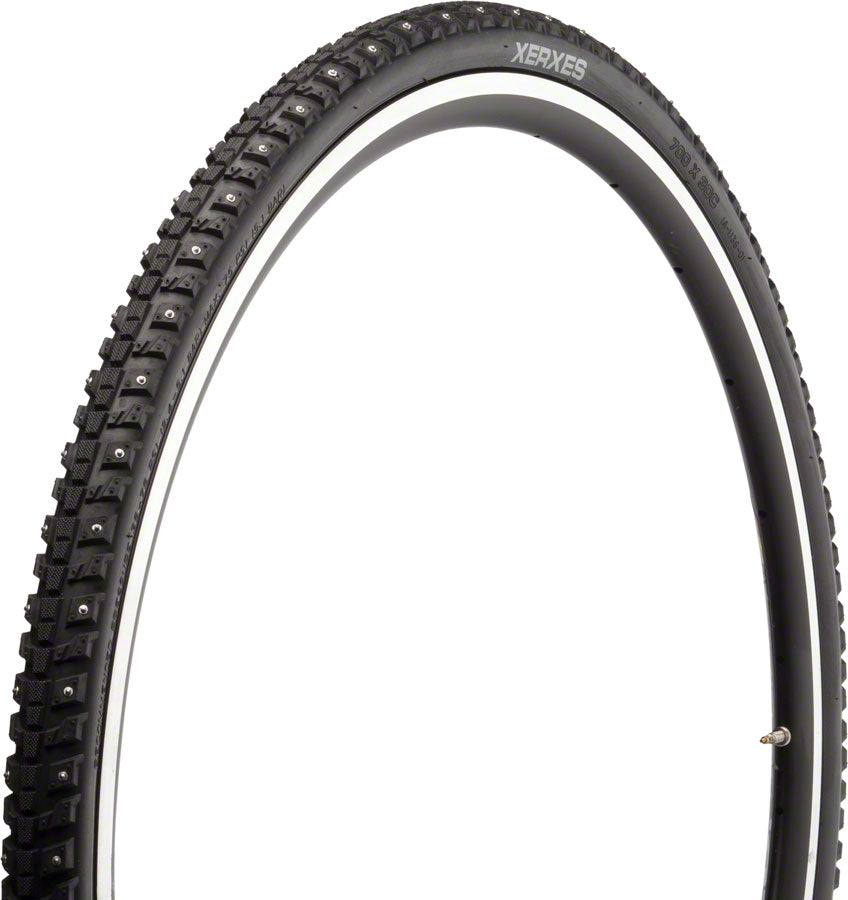 45NRTH Xerxes Tire - 700 x 30, Clincher, Steel, Black, 33tpi, 140 Carbide Steel Studs