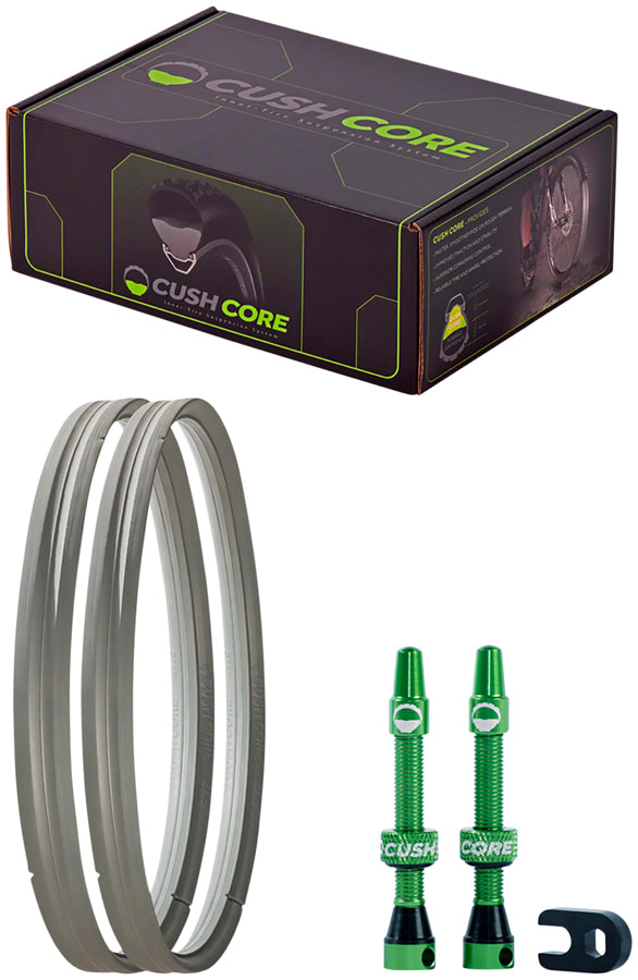 CushCore Plus Tire Inserts Set, Includes 2 Tubeless Valves