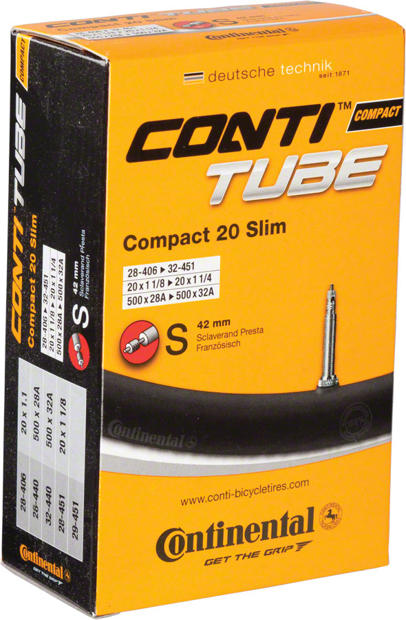 Continental 20 x 1-1/8-1-1/4 42mm Presta Valve Tube