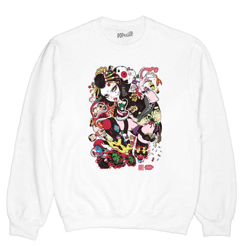 Popkiller Artist Series Grape Brain Onigashima Pullover Sweatshirt