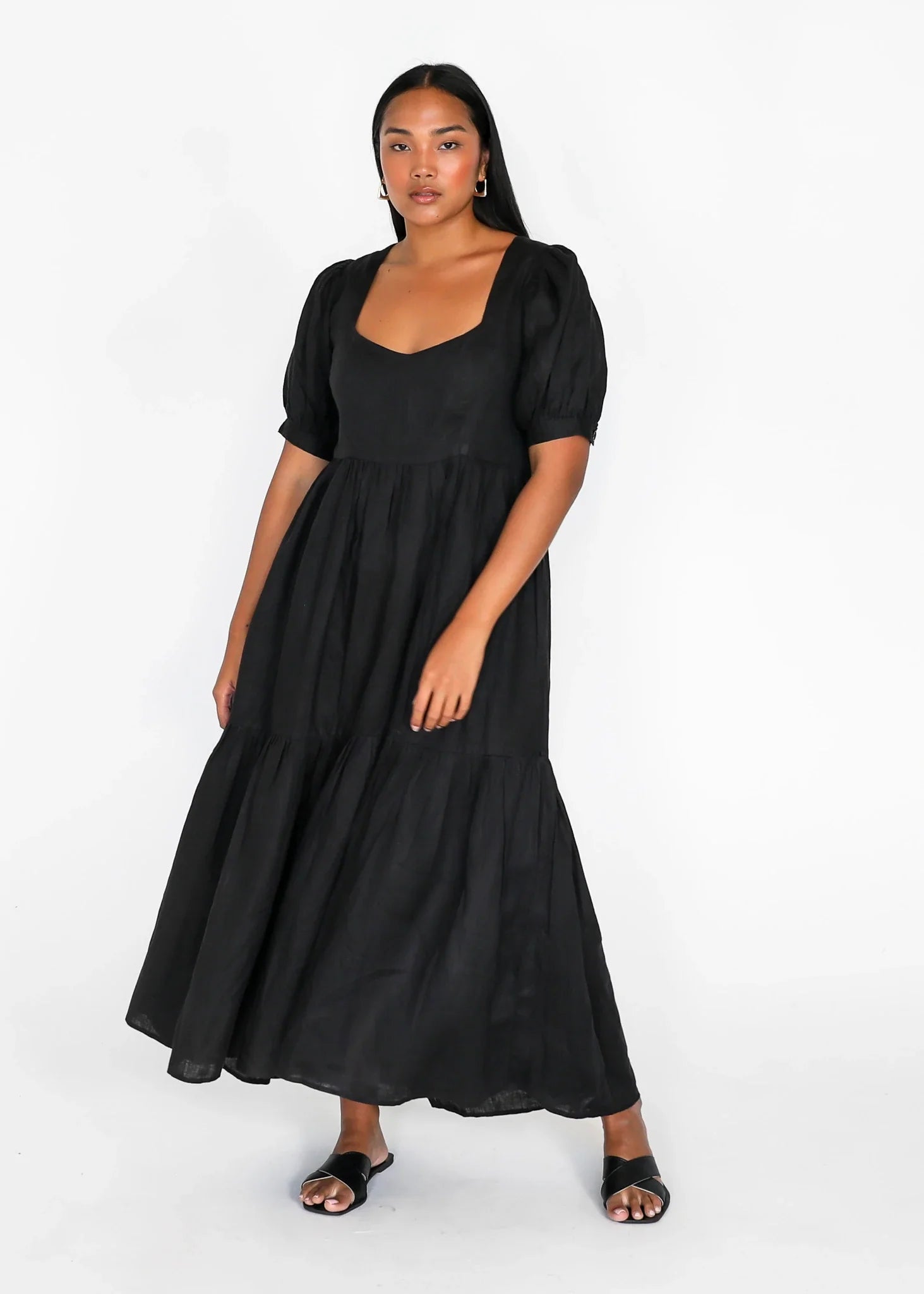 Halim Linen Vacation Dress - Black Onyx | Tegan Rae | Reviews on Judge.me