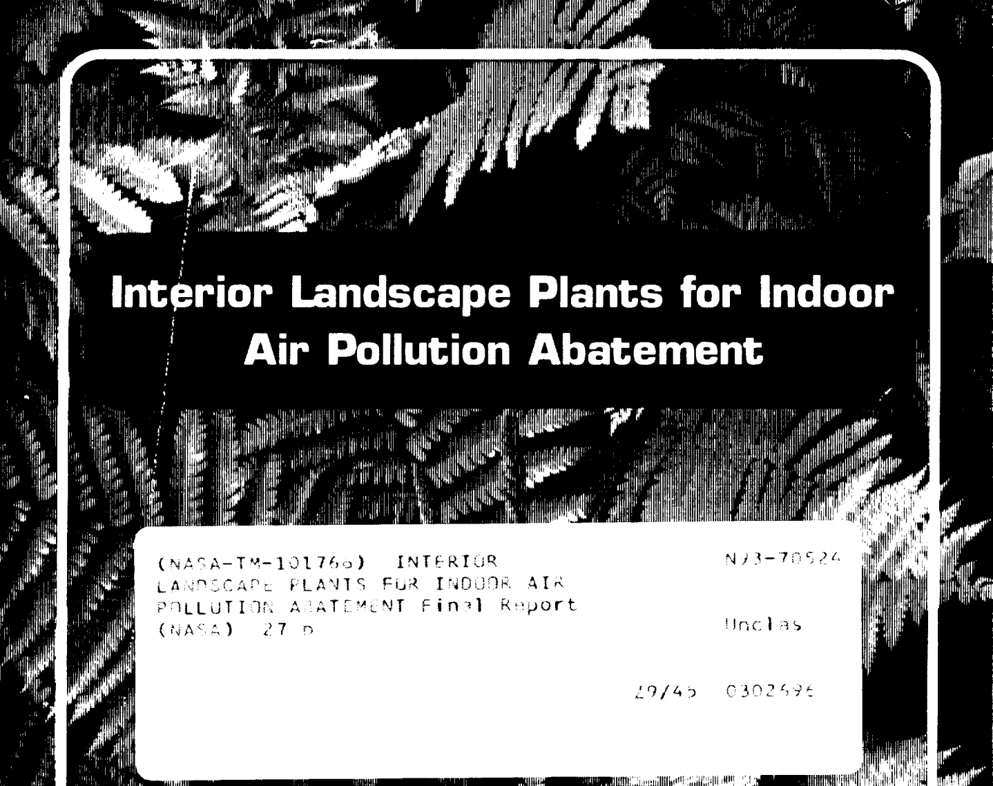 Nasa Clean Air Study 