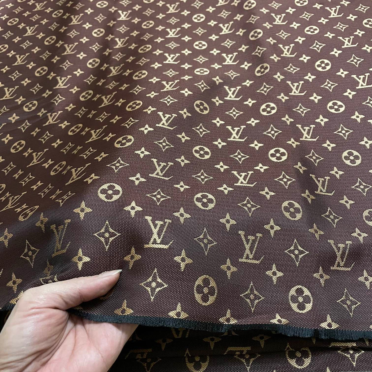 LV Mini Monogram Fabric Gold on Black – FabricViva