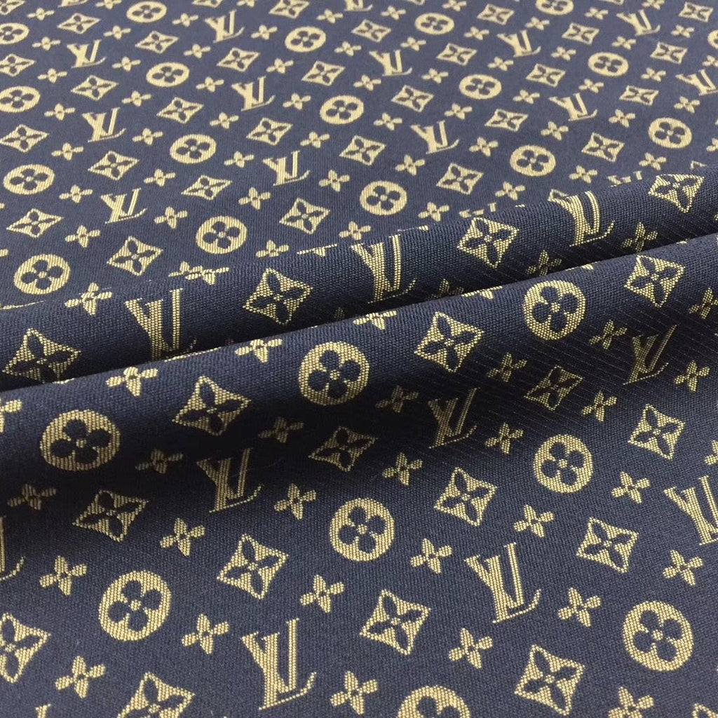 LV Mini Monogram Fabric Gold on Black – FabricViva