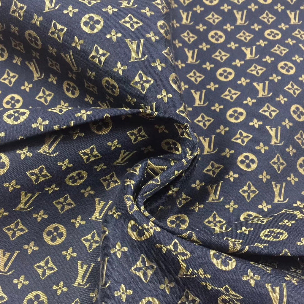 LV Mini Monogram Fabric Gold on Black – FabricViva
