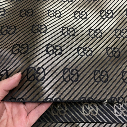 LV Mini Monogram Fabric Gold on Black – FabricViva