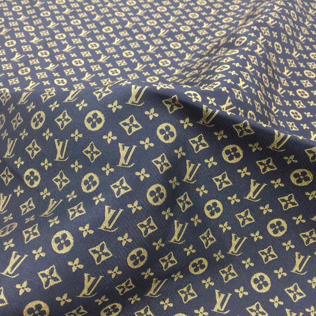 LV Louis Vuitton Inspired Cotton Linen Upholstery Beige Multicolor Classic  Monogram Fabric 1.5 yard