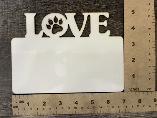Love Cat Paw Photo Panel with Stand Sublimation blank