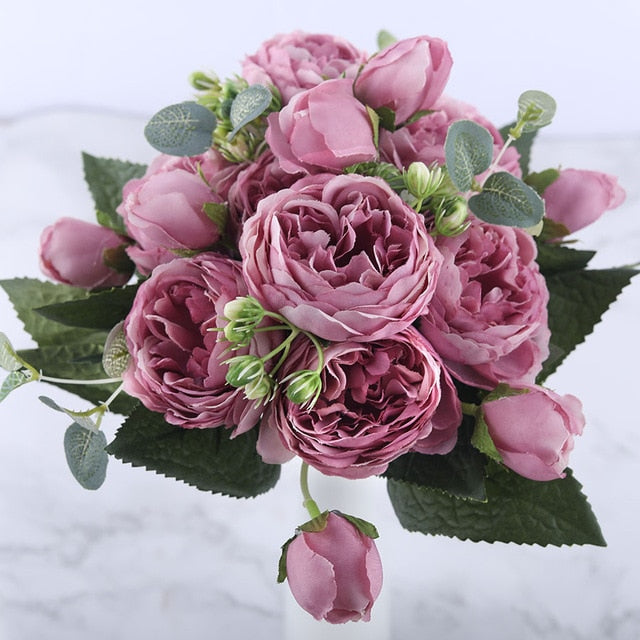 pink silk flowers