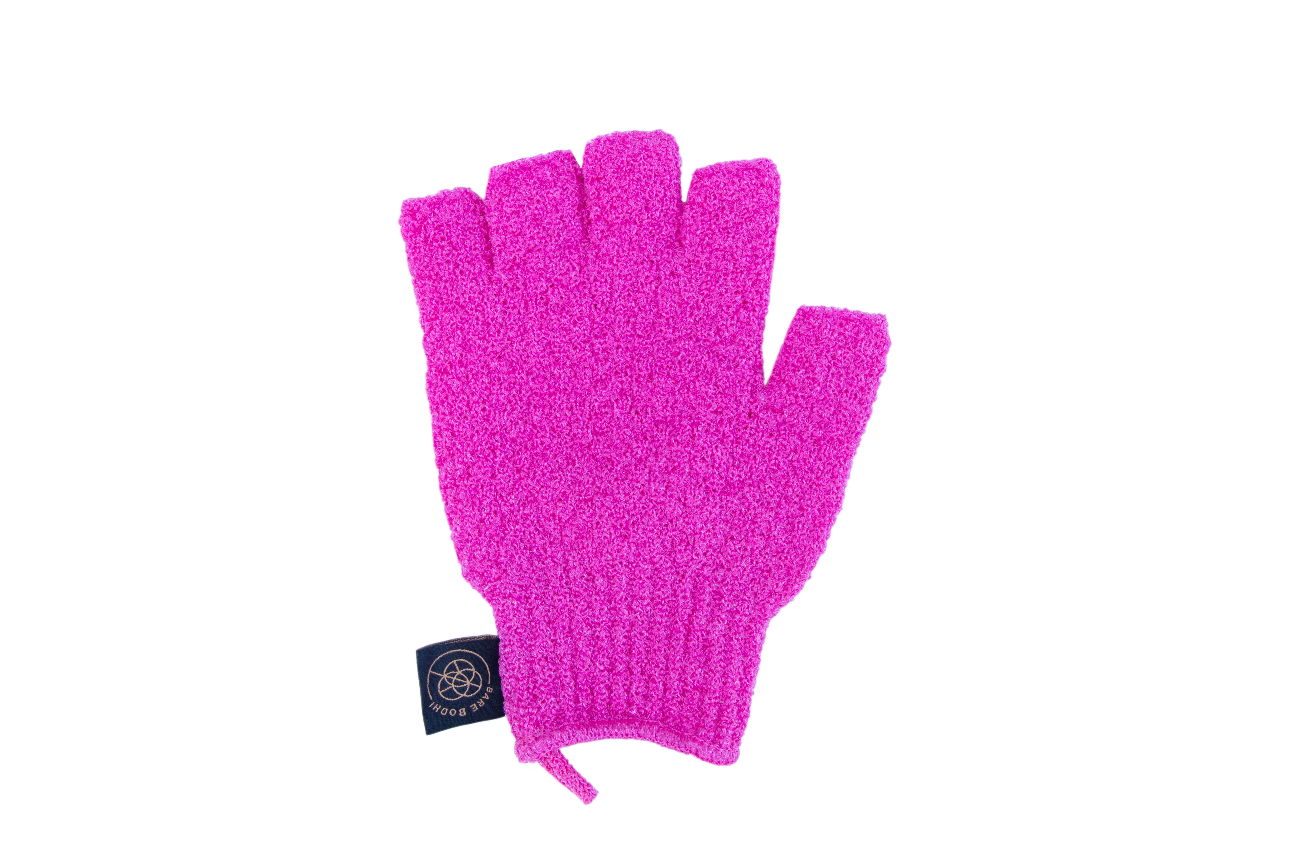 Pink Fingerless Exfoliating Gloves – Bare Bodhi