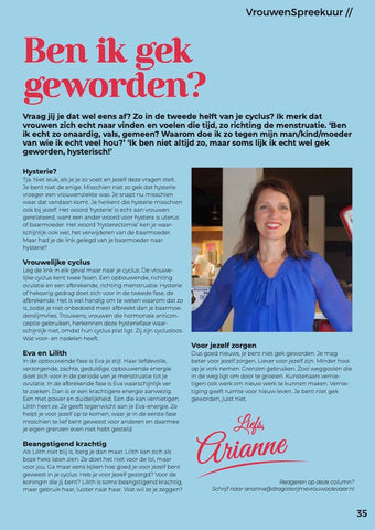 Column Lijfblad Vrouwenspreekuur Ben ik gek geworden?