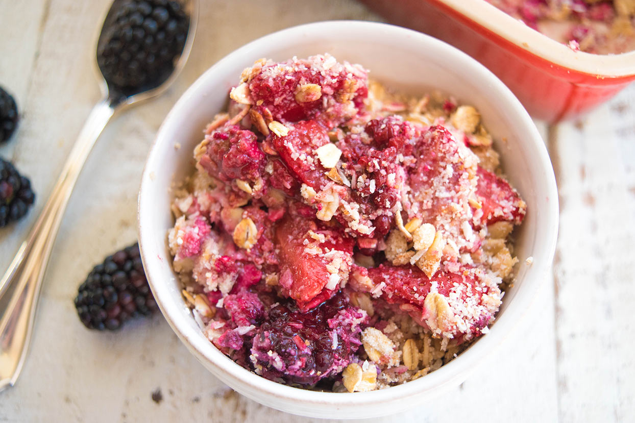 Irresistible CopinaCo coconut berry cobbler - a dreamy treat